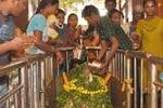 கரூர் மாரியம்மன் கோவில் விழா: காப்பு கட்டி விரதம் துவக்கம்!
