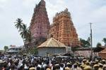 காளையார்கோயில் கோபுரங்களில் தீ விபத்து: கைது செய்ய பக்தர்கள் மறியல்!