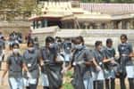 அழகர்கோவில் கோயிலில் தூய்மை பணி!