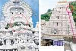 ஸ்ரீகாளஹஸ்தி கோவிலில் கோபுர சிற்பம் கீழே விழுந்தது!