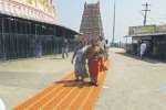 திருத்தணி முருகன் மலைக்கோவிலில் தரைவிரிப்பு