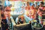 காரைக்காலில் மழை வேண்டி சனீஸ்வரர் கோவிலில் வர்ணஜபம்