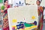 அத்தி வரதர் உருவத்துடன் மூலிகை சேலை