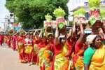 சிவகங்கையில் ஆதிபராசக்தி வழிபாட்டு மன்றம் சார்பில் முளைப்பாரி ஊர்வலம்