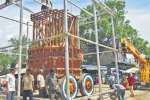 வடமதுரை தேர் கூடாரம் பொருத்தும் பணி