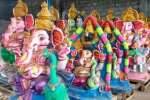 விற்பனையின்றி தேங்கிய விநாயகர் சிலைகள்