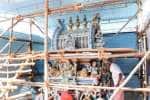 உடுமலை மாரியம்மன் கோபுர சிற்பம் சரி செய்யும் பணி
