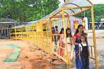வனபத்ரகாளியம்மன் கோவிலில் பக்தர்கள் வசதிக்காக நிழல் கூண்டுகள் அமைத்தல்