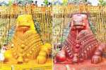 சாமுண்டி மலையில் 9 அடி உயர நந்தி சிலைக்கு சிறப்பு மஹா அபிஷேகம்