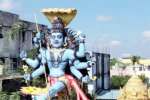 ஒற்றை காலில் நிற்கும் 21 அடி உயர சிவனுக்கு ட்ரோன் மூலம் பாலாபிஷேகம்