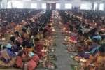உலக நன்மை, படிப்பு சிறக்க மன்னர் கல்லூரி மாணவியர் 1008 விளக்கு பூஜை