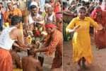 கோயில் திருவிழாவில் தலையில் தேங்காய் உடைத்து சாட்டையடி பெற்ற பக்தர்கள்