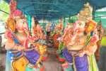சிங்கம்புணரியில் தயாராகும் விநாயகர் சிலைகள்