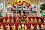 பகவதி அம்மன் கோவிலில் கொலு வடிவில் அமைத்துள்ள விநாயகர் சிலைகள்