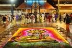 ஓணம் பண்டிகை; குருவாயூர் கிருஷ்ணர் கோவிலில் மகாவிஷ்ணு பூக்கோலம்