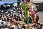 காந்தி அஸ்தி பீடத்தில் சூரிய ஒளி; பகவதி அம்மன் கோயிலில் பரிவேட்டை பவனி